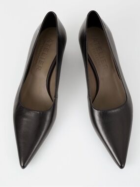 Atelier by Vagabond Sonya Black Leather Wedge Heels